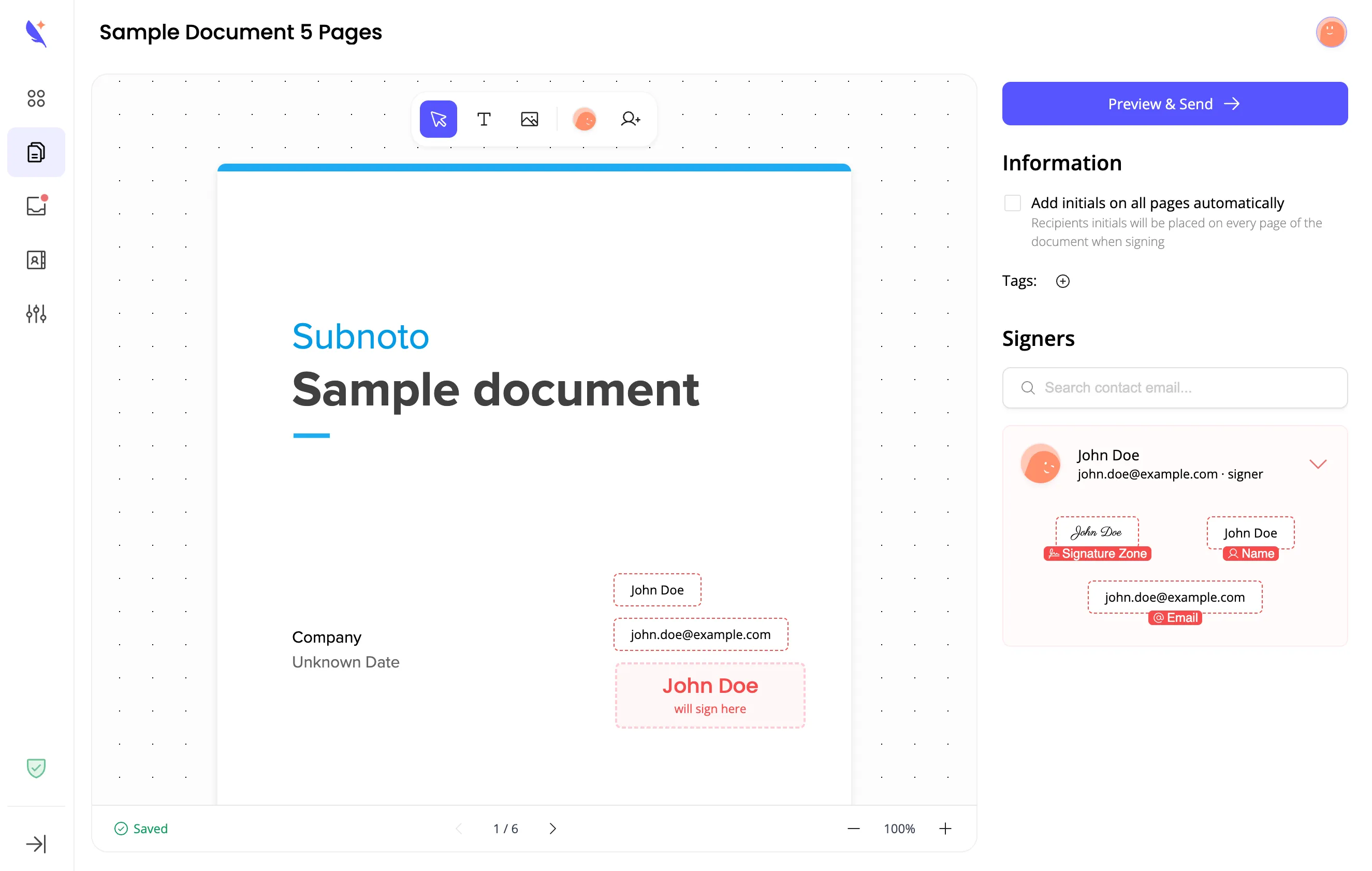 Fields Placed on Document