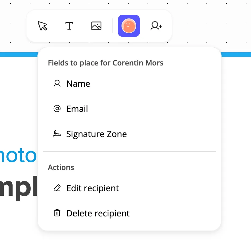 Field Type Selection Menu