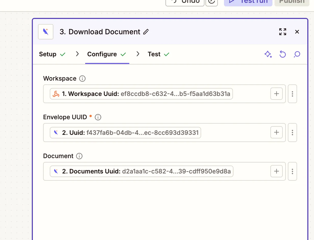Zapier Subnoto Download Document configuration
